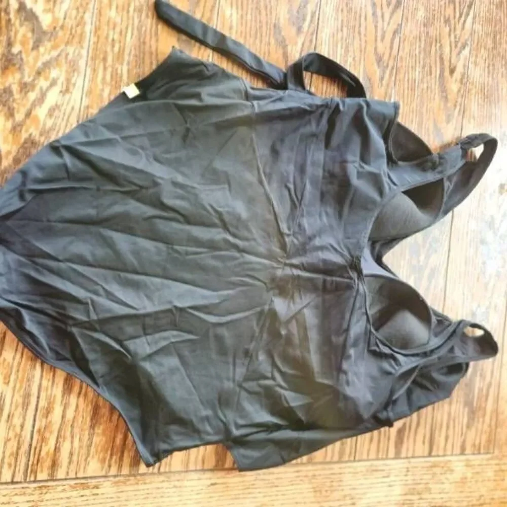 Summersalt The Perfect Wrap One Piece Swimsuit Urchin Black Minimalist SZ 20